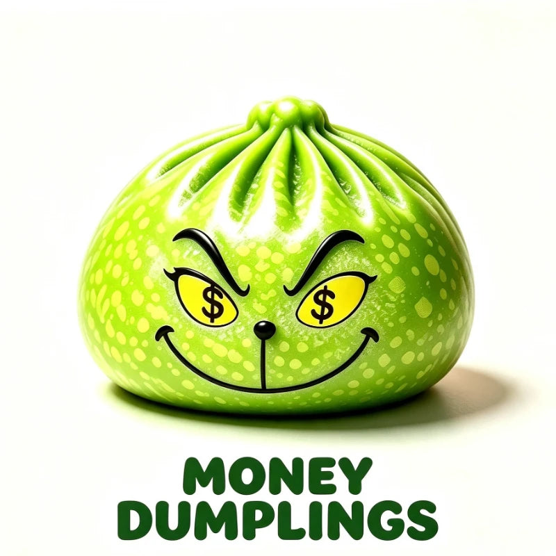 Glitter Green Dumpling Squishy Toy — 8.5cm