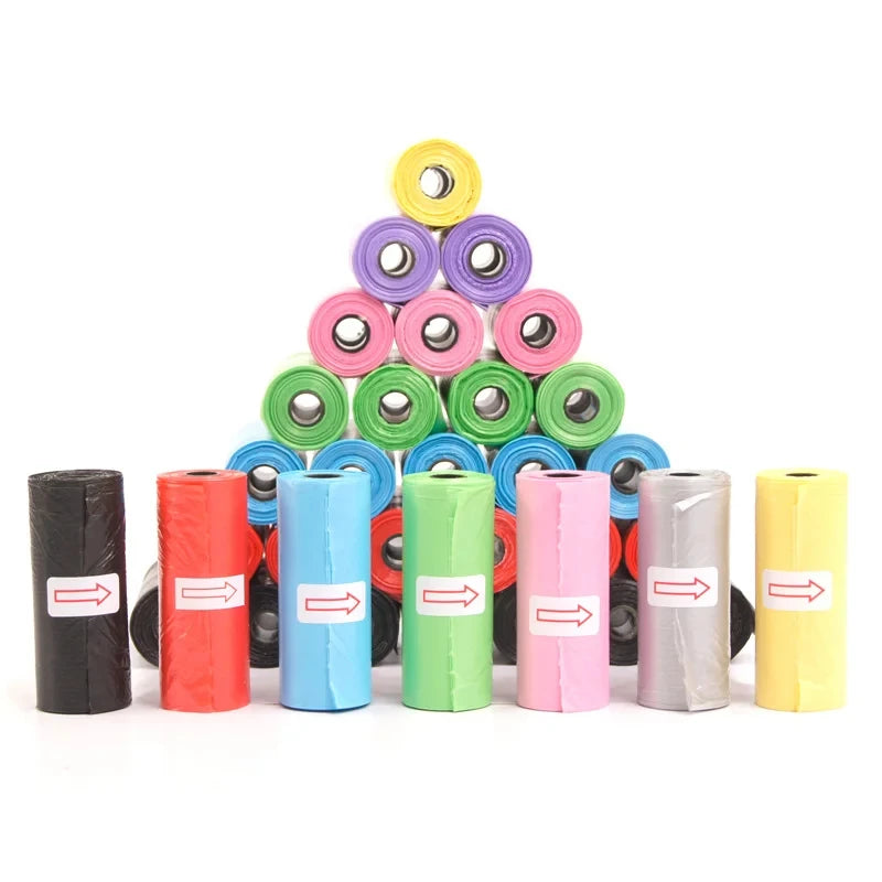 Dog Poop Bags — Multi-Color Roll Packs