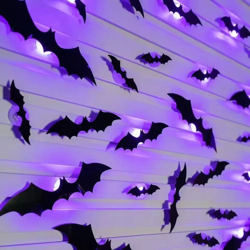 3D Bat Night Light Wall Decals
