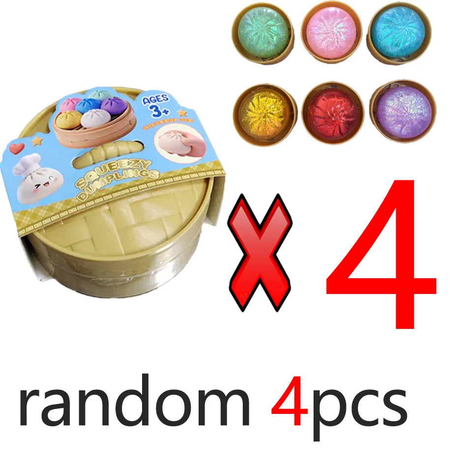Glitter Dumpling Squishy Toy — Steam Bun Style
