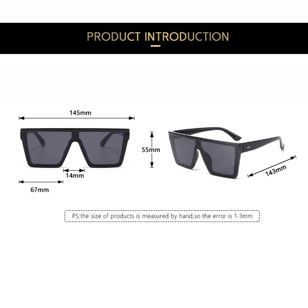 Retro Oversized Square Sunglasses — UV400 Protection