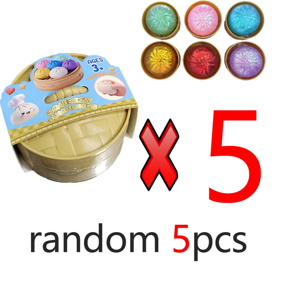 Glitter Dumpling Squishy Toy — Steam Bun Style