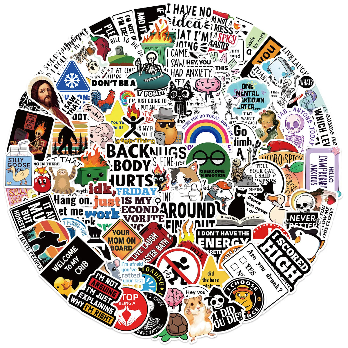 Snarky Meme Sticker Pack — 100 Pieces